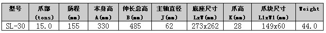 優(yōu)偉千斤頂SL-30參數